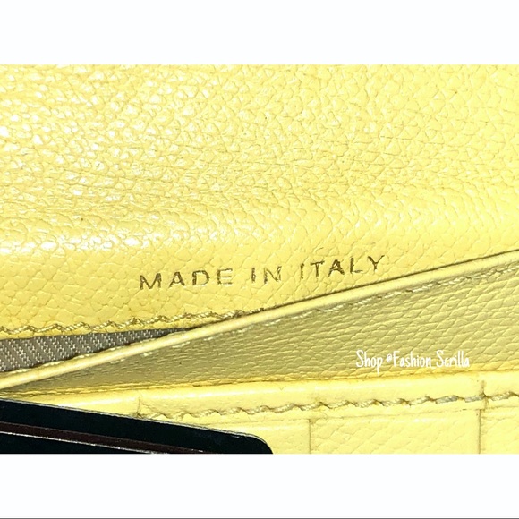 CHANEL Coco Button Snap Yellow Caviar 2004 Vintage Leather Long Wallet - Picture 11 of 15